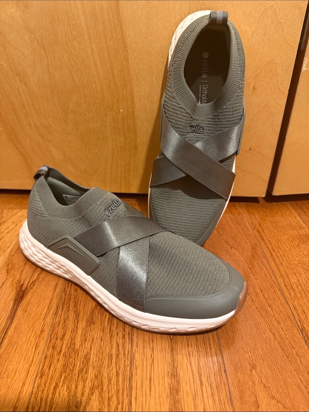 Zella women’s Slip-On Athletic Sneakers in Olive
